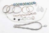 STERLING SILVER BANGLE NECKLACE JEWELRY LOT