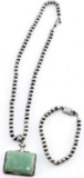 TAXCO STERLING SILVER BEAD NECKLACE AND BRACELET