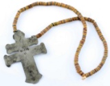 HUDSON BAY TRADE BEAD NECKLACE WITH HB CROSS