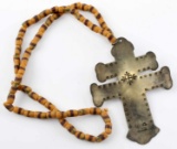 HUDSON BAY TRADE BEAD NECKLACE WITH HB CROSS
