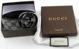 MENS GUCCI BELT GG SUPREME WITH G BUCKLE SZ 105/42