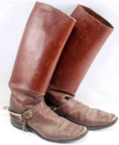WWI US CAVALRY OFFICER LEATHER BOOTS WITH SPURS
