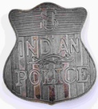 US INDIAN POLICE SILVER ON COPPER BADGE SIOUX