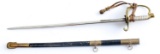 9 INCH US NAVY MINIATURE SWORD WITH SCABBARD