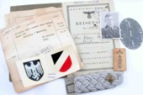 WWII GERMAN THIRD REICH DOCUMENTS AND MEMORABILIA
