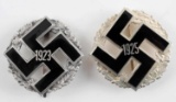 WWII GERMAN NSDAP ALLGEMEINE GAU BADGES LOT OF 2