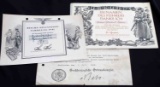 WWI WWII GERMAN MILITARY AWARD CITATIONS LOT OF 3