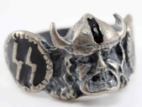 WWII GERMAN WAFFEN SS VIKING SILVER RING SIZE 11