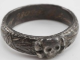 WWII GERMAN WAFFEN SS OFFICERS HONOR SKULL RING
