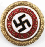 GERMAN WWII NSDAP POLITICAL GOLDEN PARTY BADGE