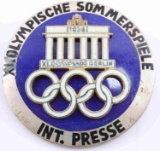 WWII GERMAN 1936 OLYMPIC INTERNATIONAL PRESS BADGE