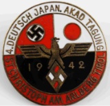 WWII GERMAN JAPANESE 1942 ALLIANCE ENAMEL BADGE