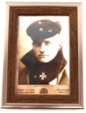 WWI GERMAN THE RED BARON FRAMED POSTCARD REPRINT