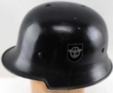 GERMAN WWII POLICE DOUBLE DECAL CIVIC HELMET