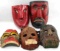 LOT OF 5 LATIN AMERICAN WOODEN MASKS AND MORE