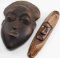 CHAMORI AND IVORY COAST CARVED WOOD TRIBAL MASK