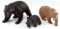 LOT OF 3 HAND CARVED WOOD BLACK FOREST BEARS