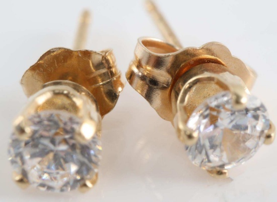 PAIR OF DIAMOND STUDS .5 TCW 14K YELLOW GOLD POST