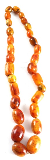 ANTIQUE BALTIC BUTTERSCOTCH AMBER BEAD NECKLACE