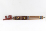 SIGNED CATLINITE BUFFALO PIPE & PAINTED PIPE STEM