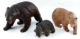 LOT OF 3 HAND CARVED WOOD BLACK FOREST BEARS