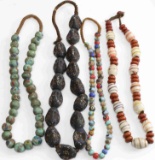 AFRICAN TRIBAL TRADE BEAD NECKLACE LOT