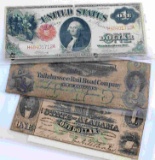 LOT OF 3 ANTIQUE CURRENCY NOTES CONFEDERATE US