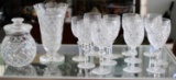 LOT OF 14 PIECE WATERFORD CRYSTAL GLASSES JAR VASE