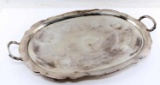 MEXICO STERLING SILVER FOOTED OVAL PLATTER 5.6 LBS