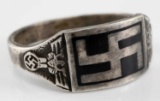 GERMAN ORIGINAL NAZI SWASTIKA  ART DECO STYLE RING