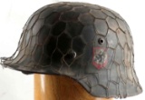 WWII THIRD REICH GERMAN SS DOUBLE DECAL HELMET