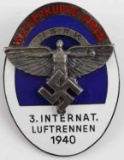 WWII GERMAN THIRD REICH NSFK LUFTRENNEN BADGE 1940