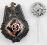 EARLY GERMAN THIRD REICH NSDAP BADGE AND PIN LOT