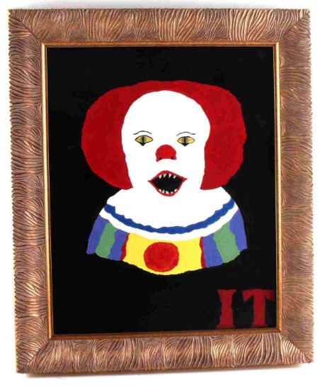 STEPHEN KING IT GOUACHE ON CANVAS HORROR PAINTING