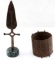 BRONZE ASHANTI CYLINDER CUFF & AFRICAN SPEAR