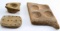 LOT OF THREE STONE CARVED PIECES GAME BOARDS