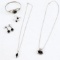 MODERN STERLING SILVER AND ONYX JEWELRY PARURE