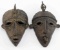 LOT OF TWO SMALL BRONZE AFRICAN MASKS
