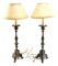 PAIR OF VINTAGE BRONZE LAMPS 32 INCHES