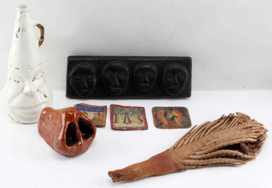 MISCELLANEOUS ETHNOGRAPHIC DECOR & ART LOT