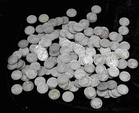 150 PLUS READABLE TO CLEAR DATE BUFFALO NICKEL LOT