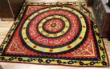 VINTAGE INDIAN SILK EMBROIDERY TEXTILE COVERING