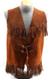 RAWHIDE BUCKSKIN VEST MENS SIZE MEDIUM