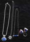 STERLING SILVER AND LAPIS LAZULI JEWELRY LOT