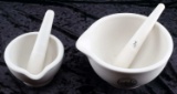 2 MASON CASH VITRIFIED CERAMIC MORTAR & PESTLE