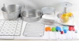CAKE BAKER PAN CORNING WARE AND ACCESSORY LOT