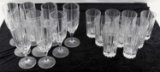 LOT OF 18 VINTAGE CUT GLASS WATER GOBLETS & GLASS