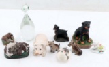 COLLECTOR CANINE DOG FIGURINES & GLASS ANIMALS