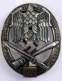 WWII GERMAN THIRD REICH 25 GENERAL ASSAULT BADGE