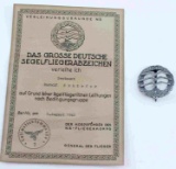 WWII THIRD REICH NSFK GLIDER PILOT BADGE & AWARD